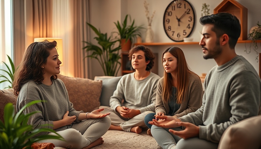 Family practicing mindfulness for holistic healing at home.