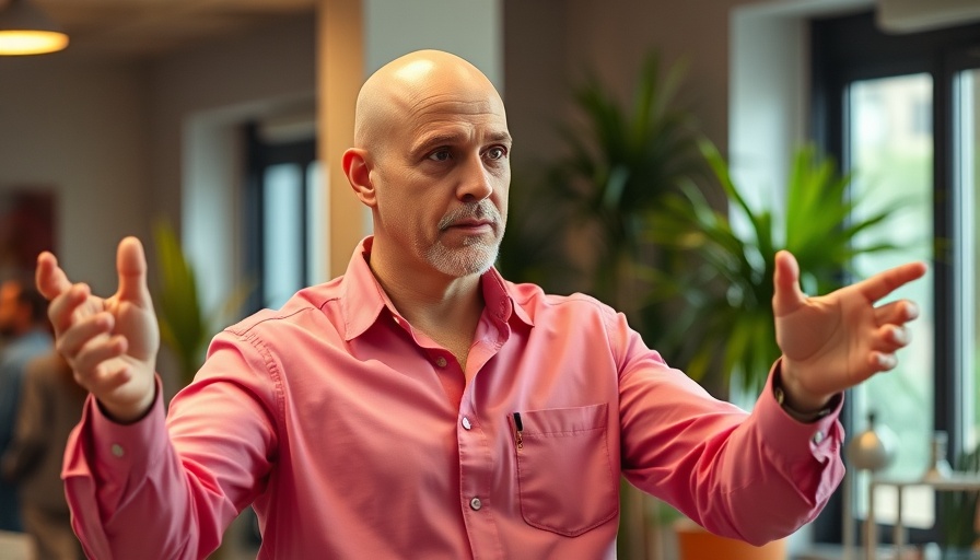 Frequent urination health topic discussed by a man in a pink shirt.