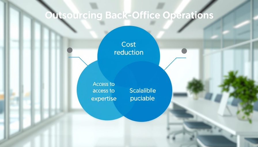 Benefits of outsourcing back-office operations infographic highlighting productivity, cost, expertise, scalability.