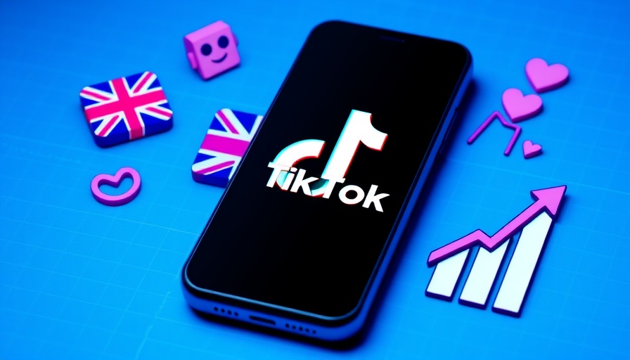 TikTok UK statistics 2025 illustration on smartphone with icons