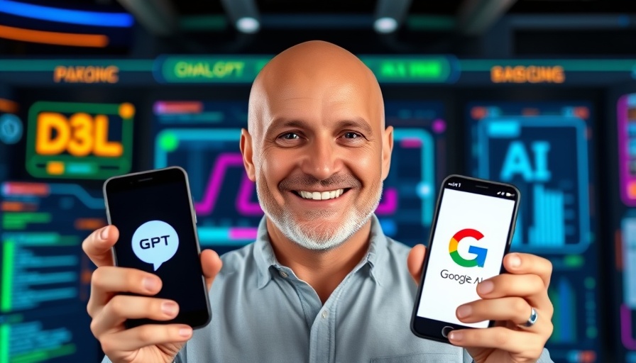 Local SEO with ChatGPT and Google AI theme with smartphone displays.