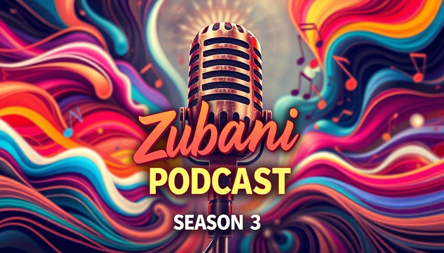 Zubaani Podcast Season 3 cover art with a microphone illustration.