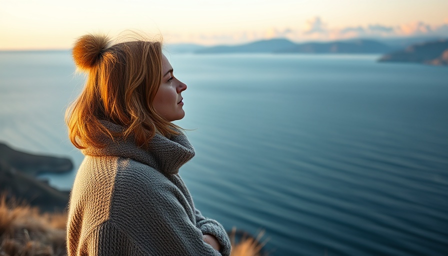 Woman enjoying an ocean view, symbolizing gratitude for mental health.