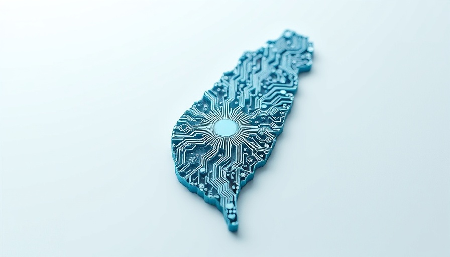 Taiwan AI investment plan visual with digital map and circuits