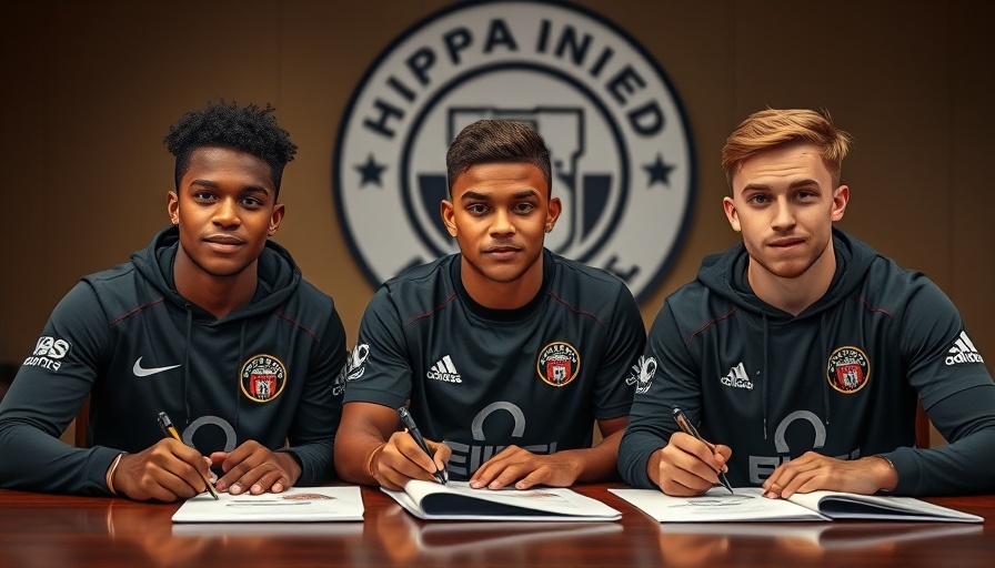 Chippa United new signings proudly signing contracts indoors.