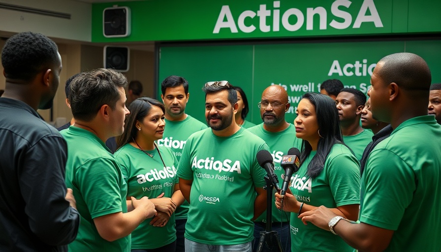 ActionSA members at press conference on police probe.