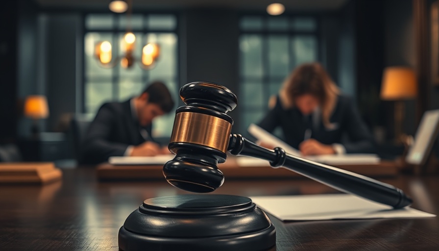 Gavel with lawyers at desk for PPC Advertising Insights for Law Firms.
