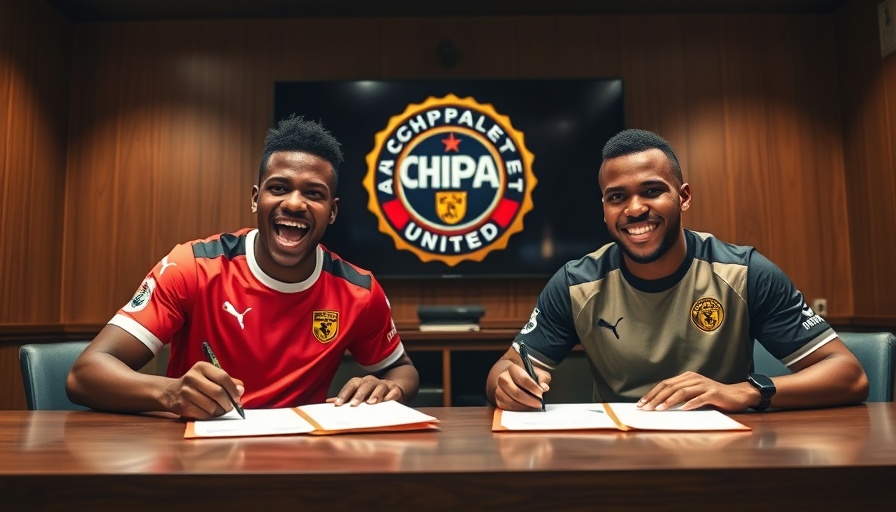 Two Chippa United signings with team logo and contracts.