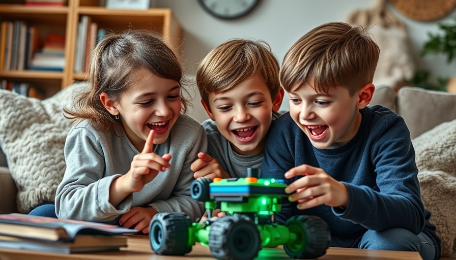 PLDT Home for Travelers - excited siblings with robotics in cozy living room.