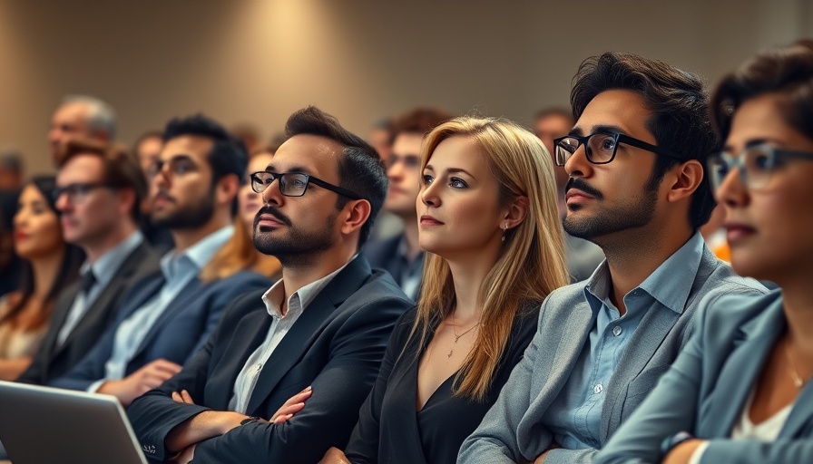 Diverse group attending seminar, related to workplace fertility struggles.