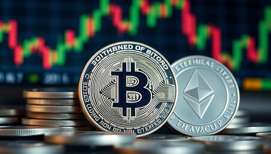 Bitcoin Whales Positioning with close-up of Bitcoin and Ethereum coins.