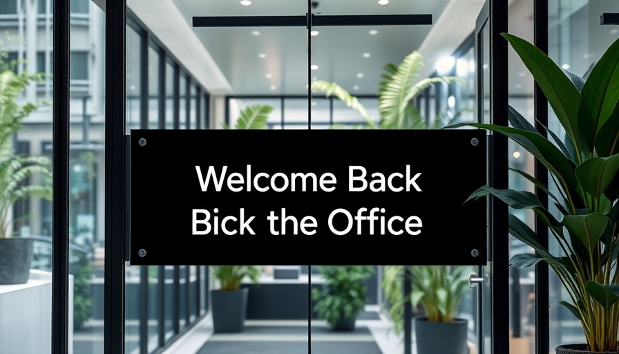 Modern office entrance with welcome sign and greenery, person-centred digital care.