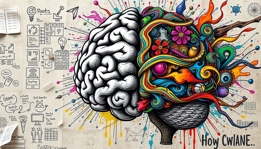 Creative brain design showing branding strategies, colorful and detailed