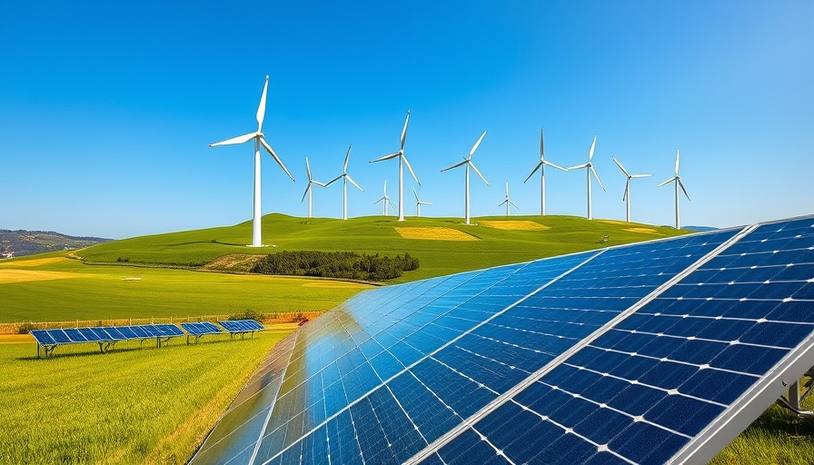 Sustainable energy future in Southern Africa with wind turbines and solar panels.