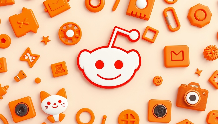 Colorful 3D icons including Reddit logo for digital marketing templates.