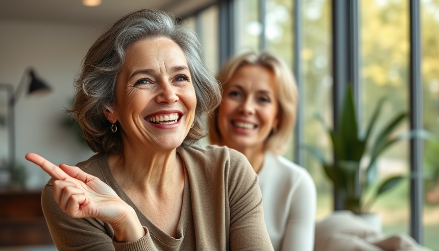 Joyful middle-aged woman promoting alternative medicine for family wellness.