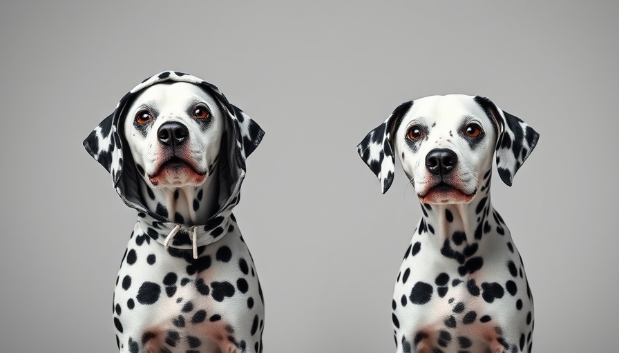Playful Dalmatians with hoodie illustrating fake TechCrunch outreach.