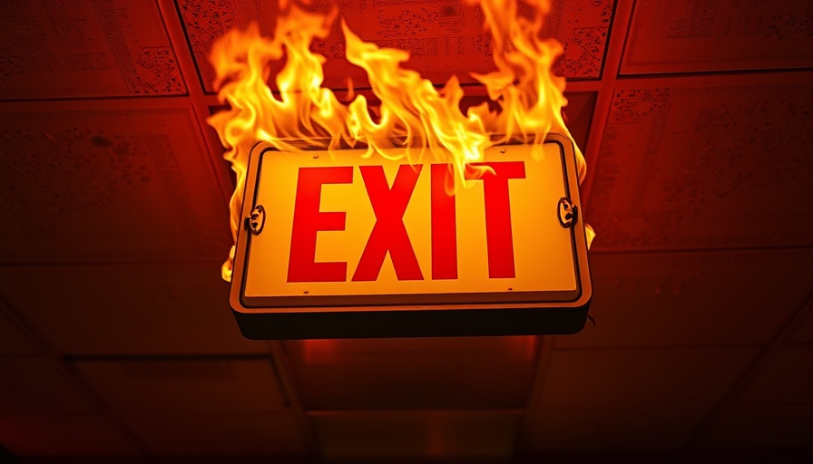 Emergency exit sign with flames below, ADHD and sensory processing.
