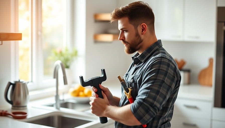 Strategic PPC Management for Plumbing Services: Plumber in kitchen with tools.