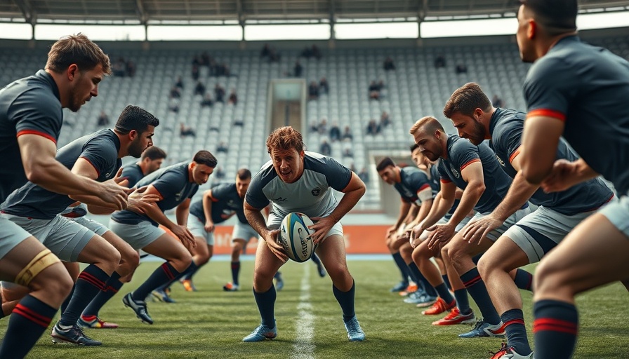 Rugby players at Springboks vs Wallabies training session.
