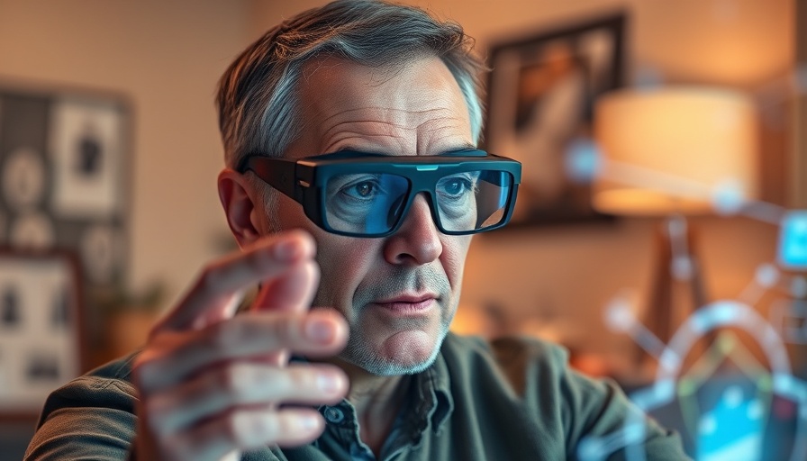Older adult using new tech for cognitive benefits in a cozy setting.