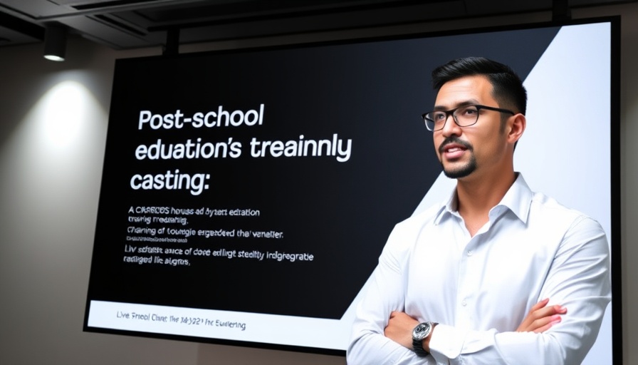 Event on Post-School Education Sector in South Africa featuring speaker.