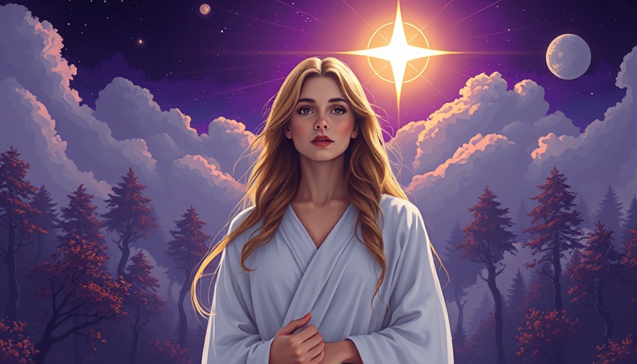 Mystical woman in a starry sky symbolizing hope and recovery.