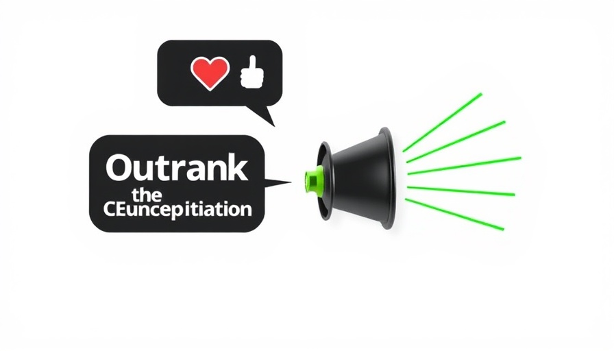 Minimalistic SEO illustration with megaphone and keywords 'Outrank the Competition with SEO', promoting local SEO for home improvement.