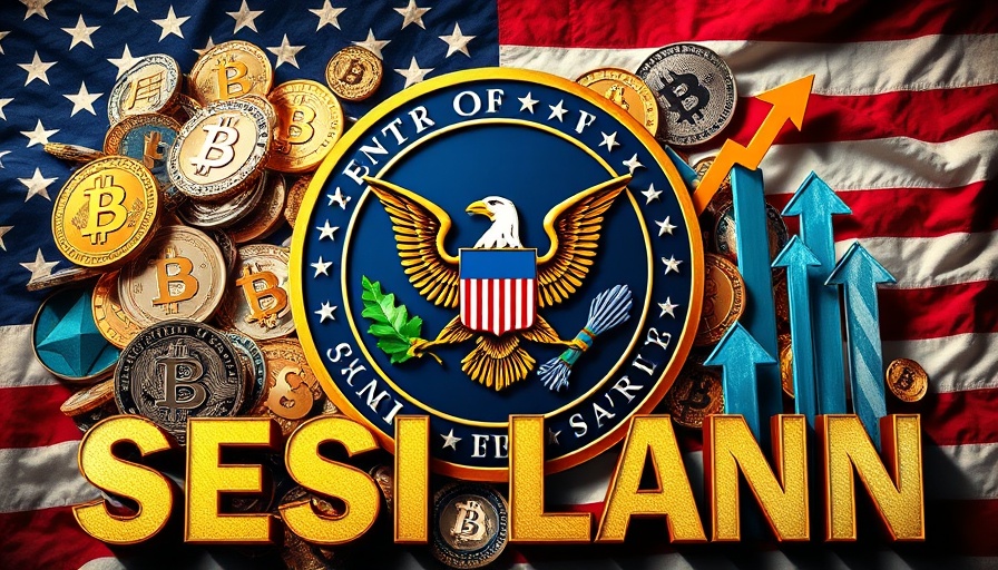 Project Crypto SEC vibrant collage with cryptocurrency symbols and SEC emblem.