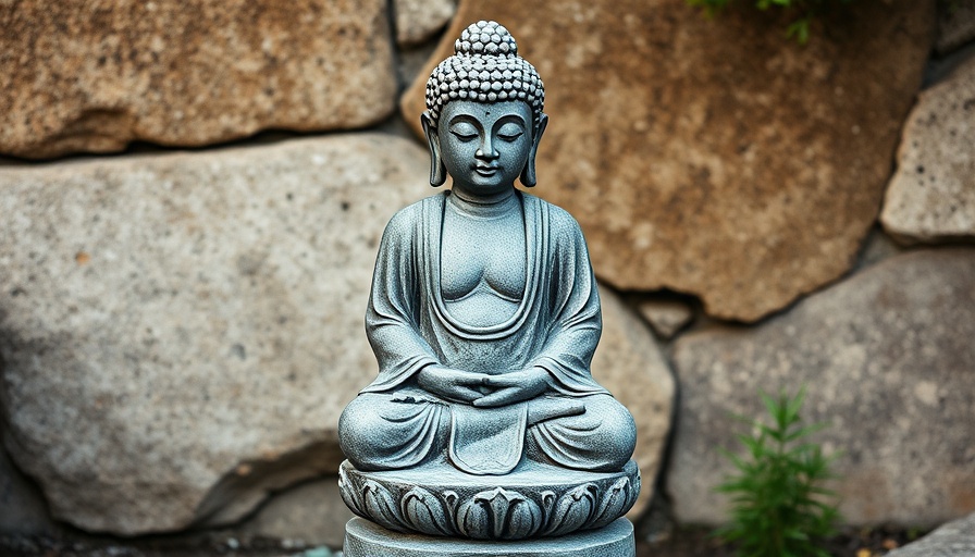 Weathered Buddha statue representing peace and recovery.