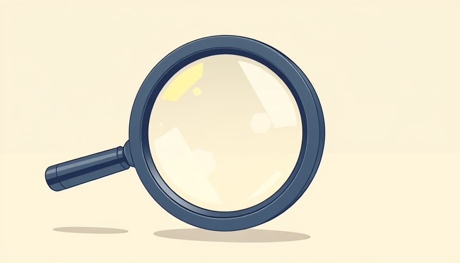 Minimalistic magnifying glass representing AI Search Ads, sleek futuristic design.