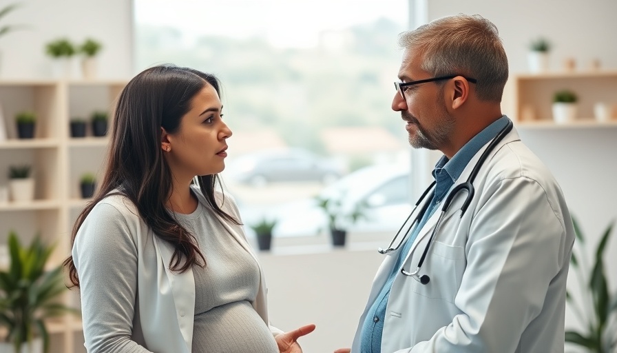 Pregnant woman consulting doctor about SSRIs and pregnancy.