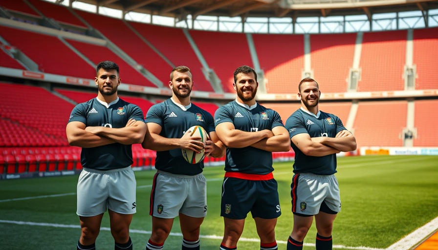 Rugby players in team jerseys stand in empty stadium seats, Wales cut two URC teams.