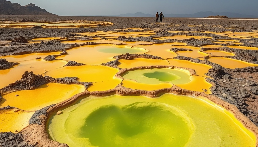 Vivid geothermal landscape in Danakil Depression travel adventure