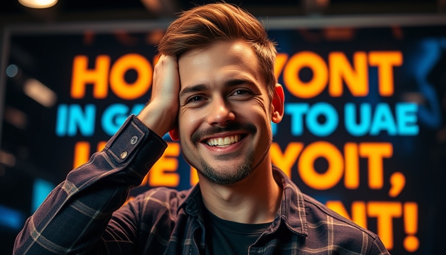 Confident man with OCD Command Obsessions theme background.