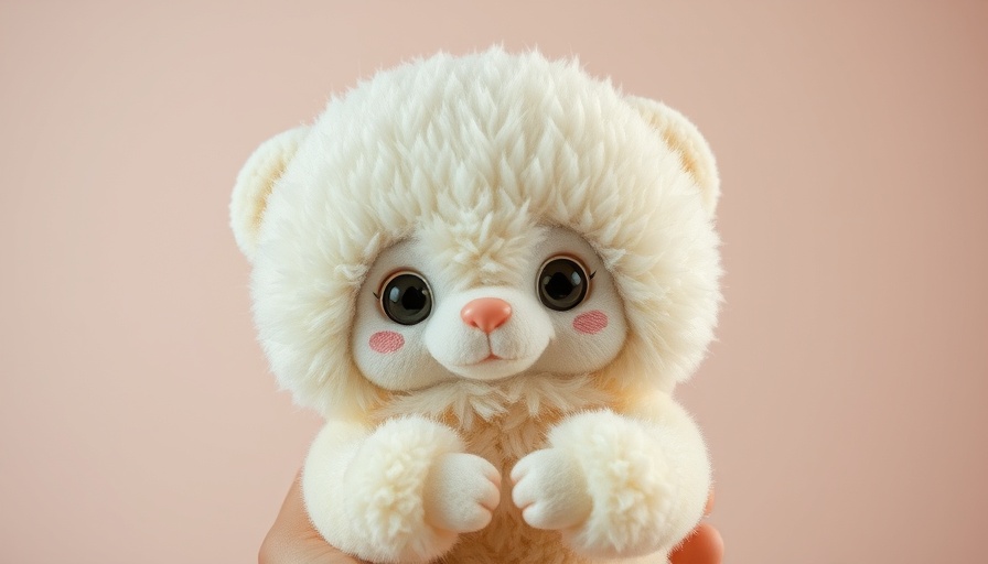Labubu viral collectible toy in fluffy costume held gently.