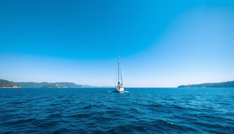 Serene sailboat reflecting mindfulness and wu wei on calm sea.