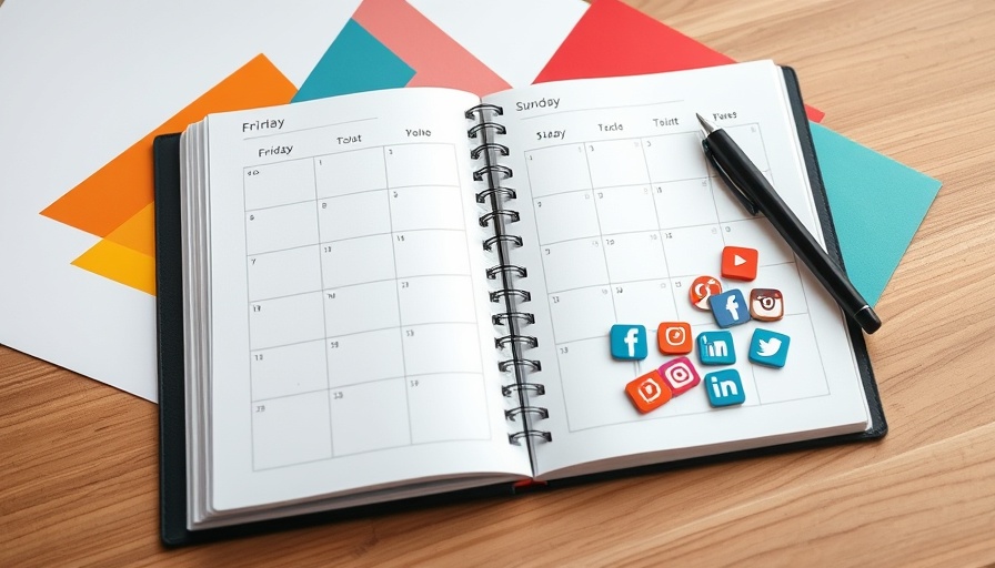 Planner with Saturday highlight, pen and abstract design.