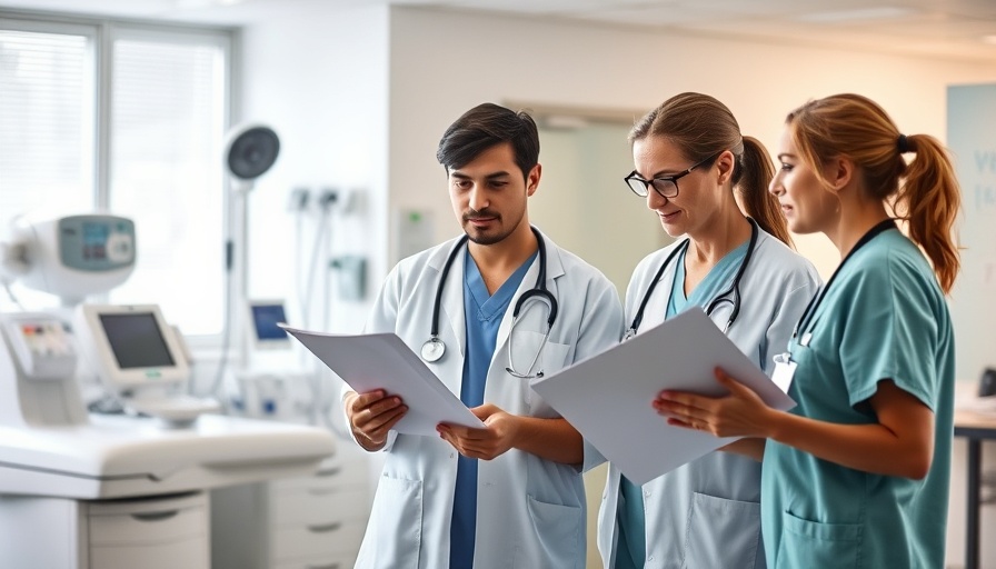 Healthcare professionals collaborating in a modern African clinic.