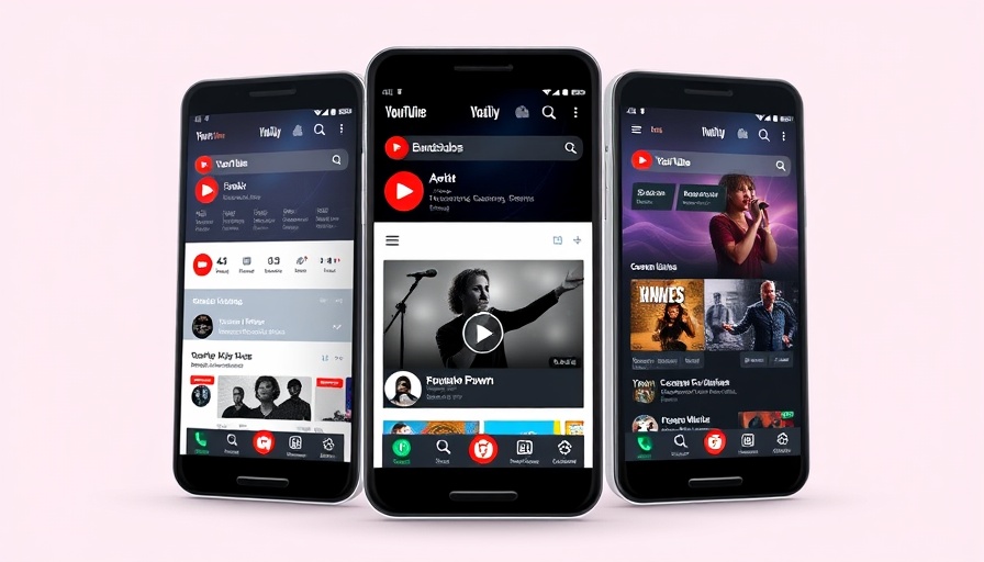 YouTube engagement strategies with Bandsintown integration displayed on smartphones.