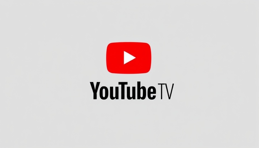 Minimalist YouTube TV logo on light gray background.