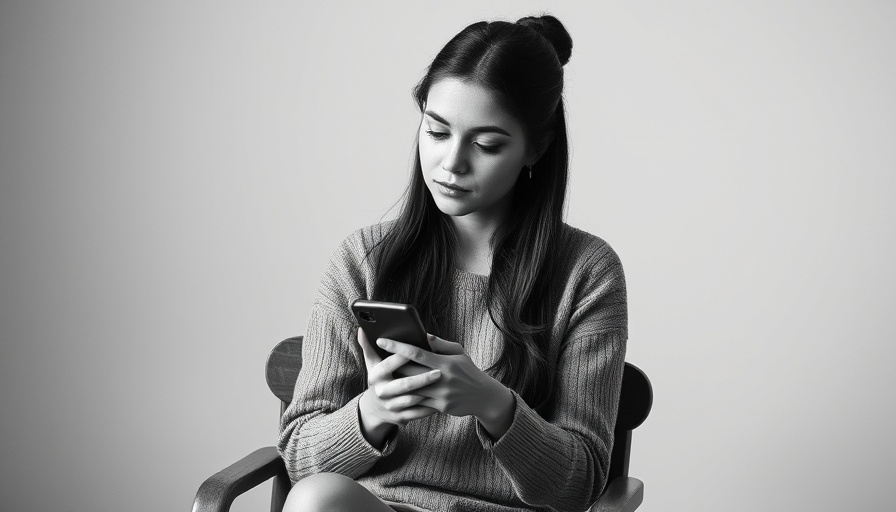 Contemplative young woman with phone; mental health spectrum understanding.