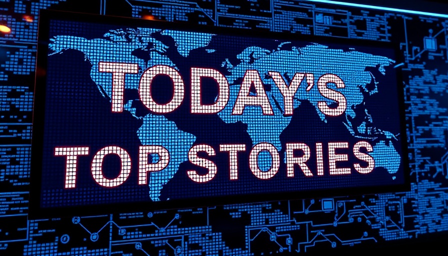 South African politics headline on digital news screen