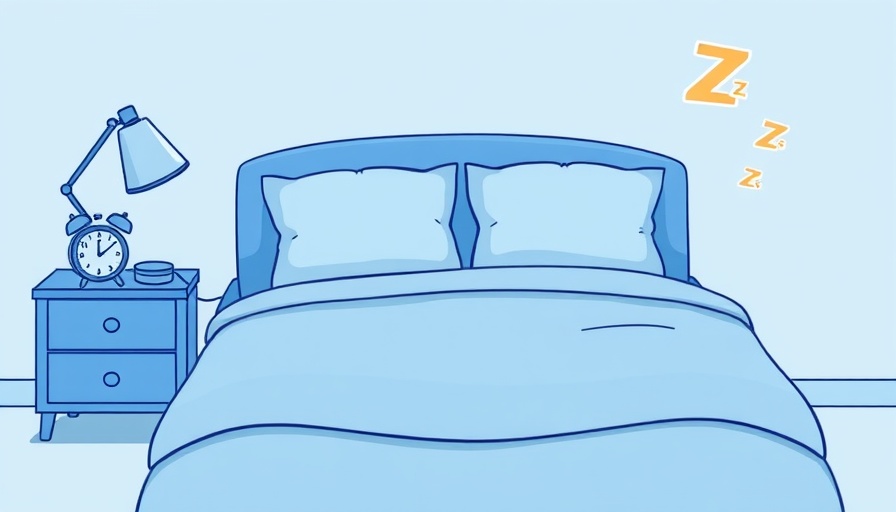 Minimalistic illustration of a cozy bedroom scene for sleep health.