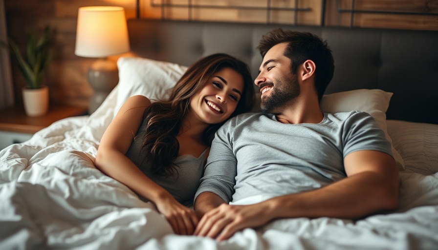Maintaining good sexual health for men, intimate couple smiling in bed.
