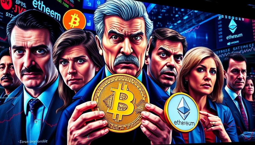 Bitcoin and Ethereum market trends news collage with animated graphics.