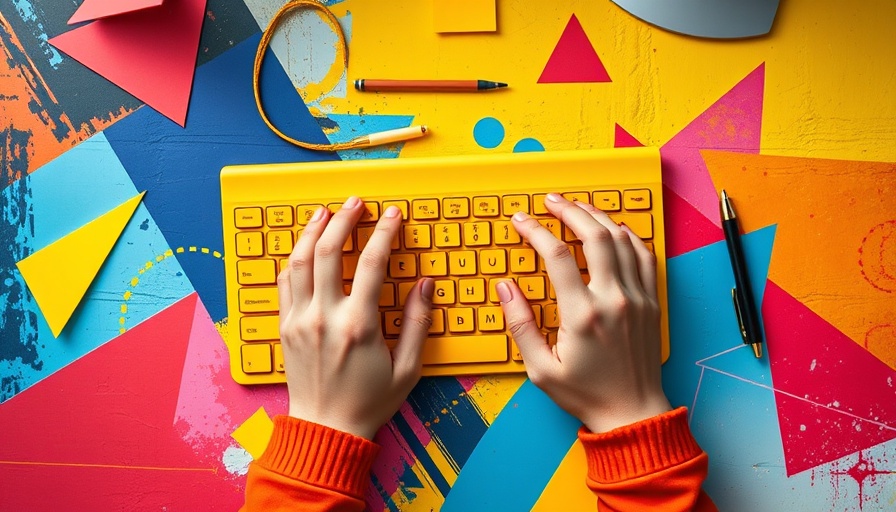 Importance of brand voice in dynamic, colorful workspace.