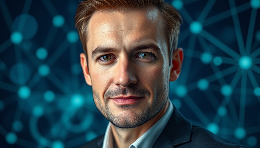 Professional portrait highlighting AI integration in business operations