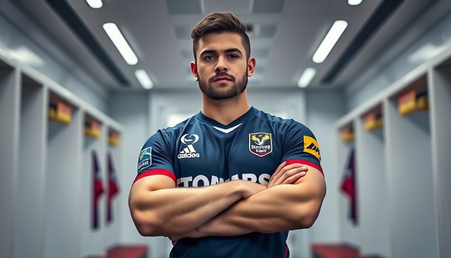 Stormers jersey reveal in modern locker room, athlete posing confidently.