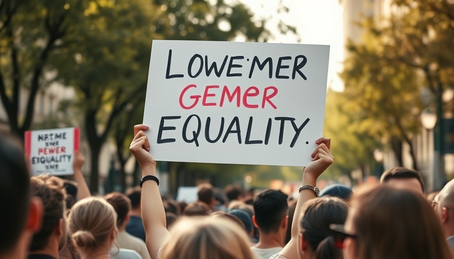 Empowering sign held at a gender equality protest in South Africa.